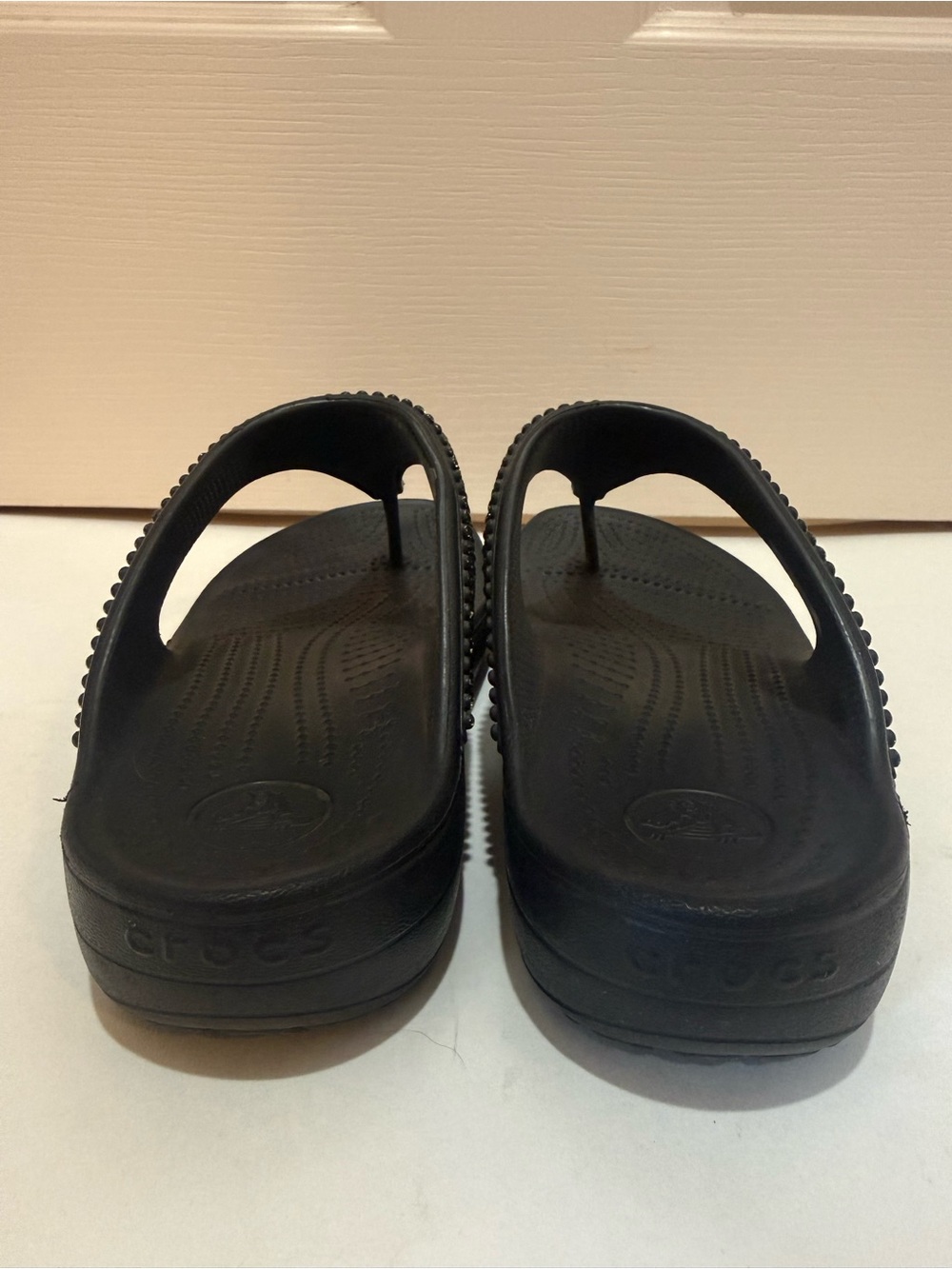 CROCS Black Slip-On with Faux Rhinestones size 8 - Picture 4 of 6